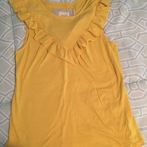 Goldenrod Ruffled sleeveless top